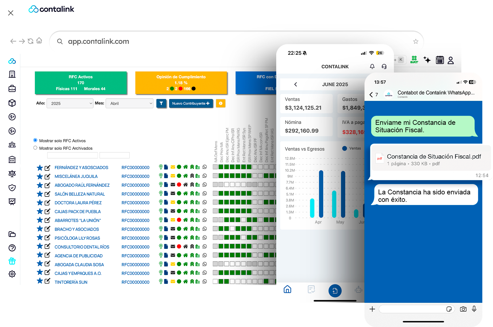 Contalink - Panel web y móvil